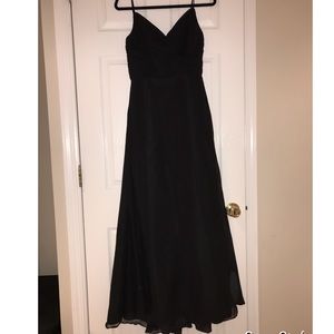 Monique Lhuillier Long Black Bridesmaid Dress