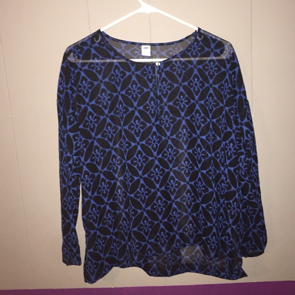 blue and black blouse