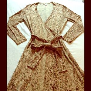 DVF Wrap Dress - Metallic Animal Print