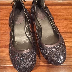 Cole Haan silver/gunmetal glitter ballet flats