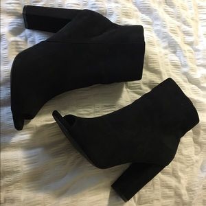 Peep toe ankle booties