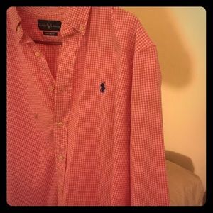 Pink checkered Polo button down