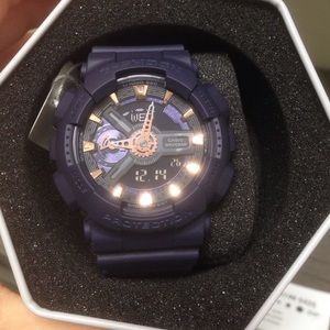 NWT G- shock navy/ rose gold
