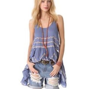 Rare Periwinkle People Voile&Lace Trapeze Slip