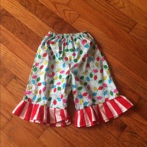 Handmade Christmas ruffled pants.