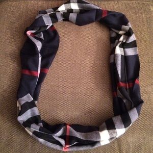 BRAND NEW Purple and red infinity scarf.