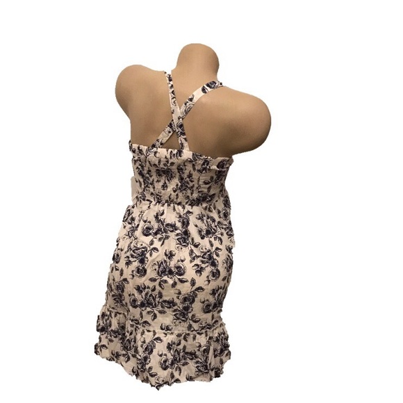 Navy off white floral dress small mossimo - Picture 2 of 2