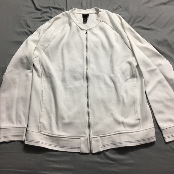 H&M Zip Up Cardigan XL White
