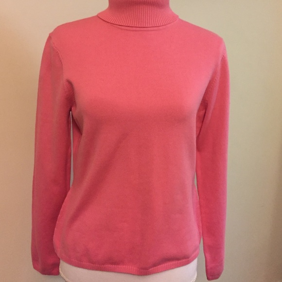 Talbots Pink Turtleneck Cotton Sweater Sz M