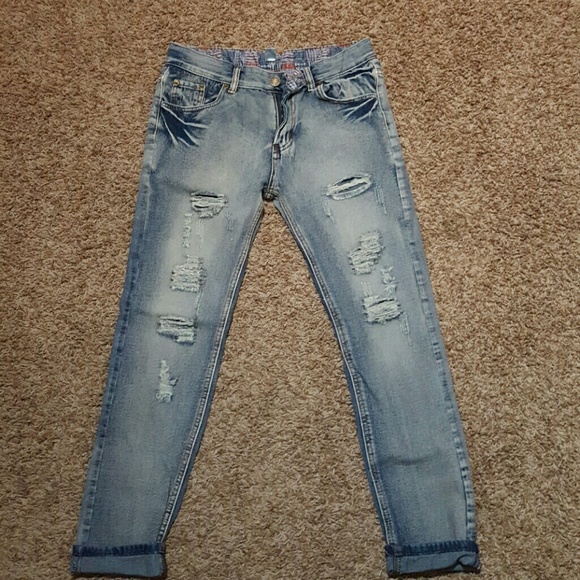 100% cotton jeans with holes
