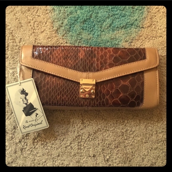 Tan and Brown Clutch