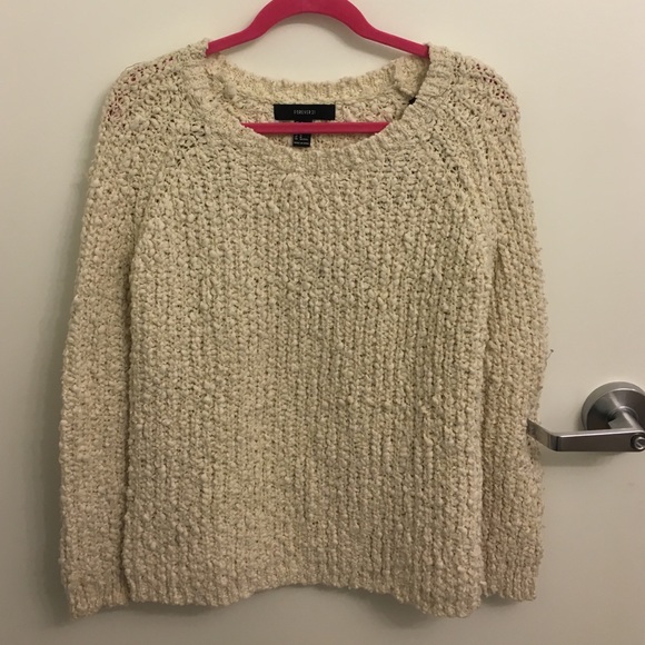 Cream fuzzy oversized sweater
