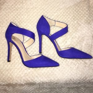 Royal blue suede heels