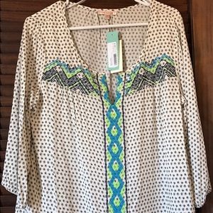 Stitch fix skies are blue alejo embroidered top