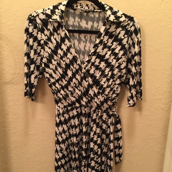Black and faux wrap dress
