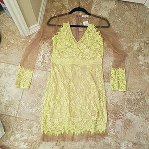 Lime green see through dress
