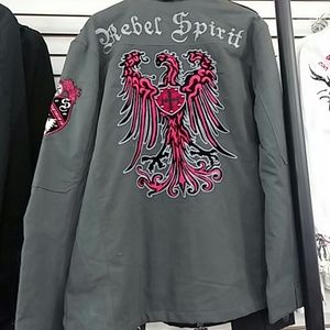 Gray Button-up Designer overcoat (Rebel Spirit)