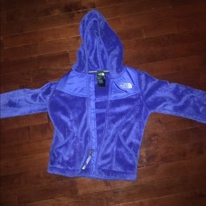 North face Girls  "oso" fleece hooded jacket.