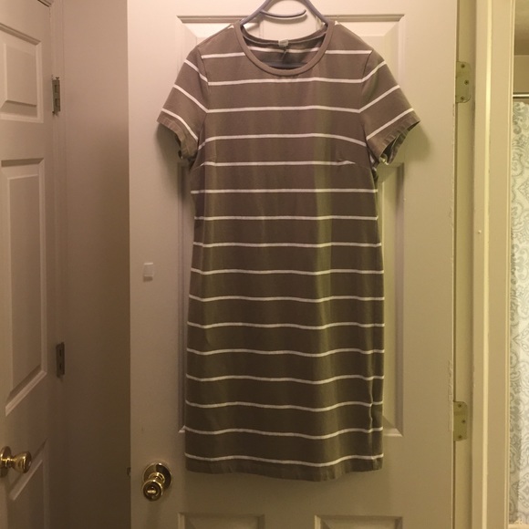 Olive green & white striped dress!