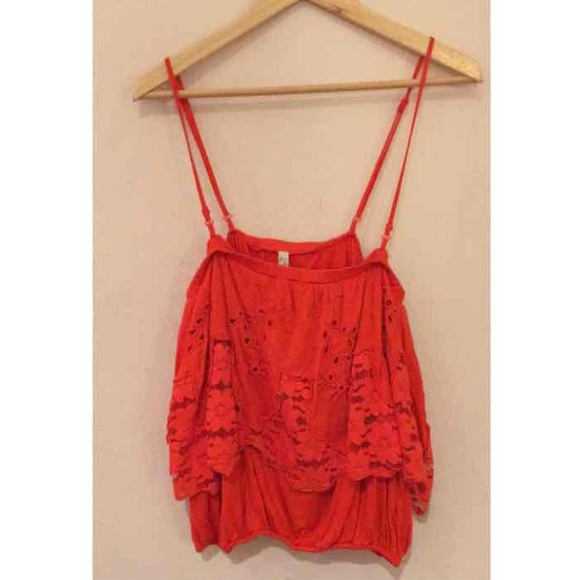 SOLD {Free People} NWT Floral Cut-out Tank - Picture 3 of 6