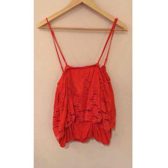 SOLD {Free People} NWT Floral Cut-out Tank - Picture 5 of 6