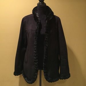 Suede FAUX fur coat