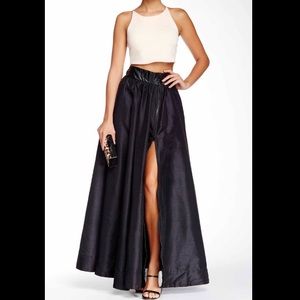 Zip front maxi skirt