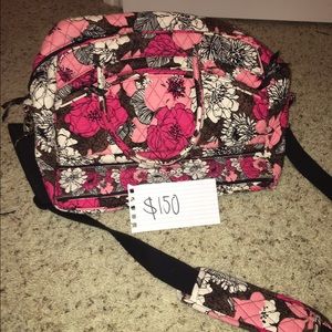 Vera Bradley mocha rouge weekender