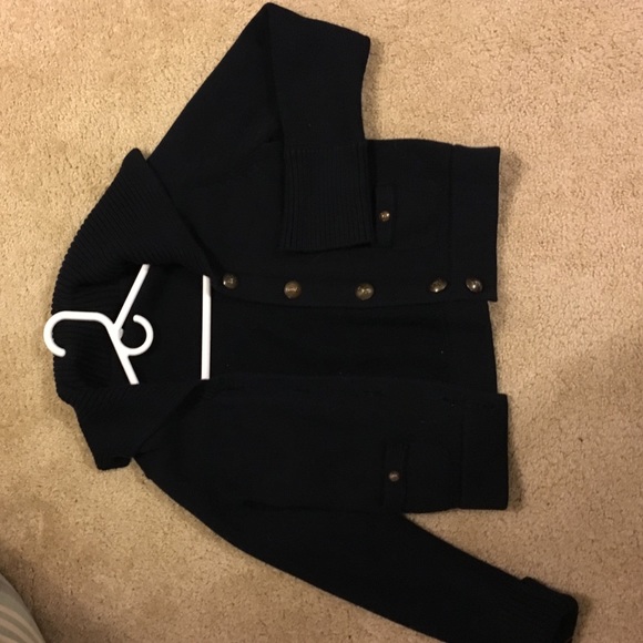 Navy blue sweater jacket