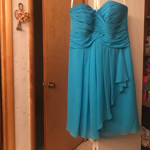 David's bridal dress in Malibu Blue