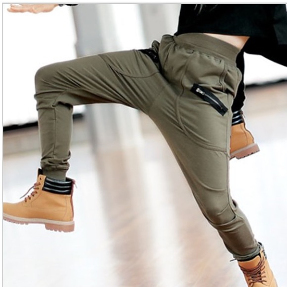 GRAY Zipper Detail Harem Pants -- Urban Groove