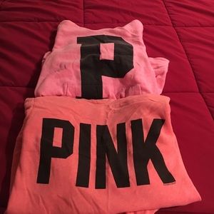 Two Pink Victoria secret line hoodies