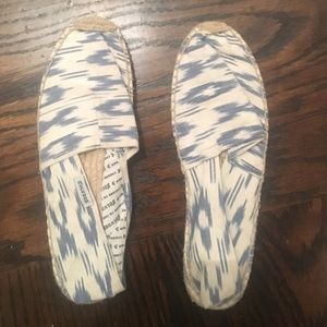 Blue and white solodos, size 39 (about a 7.5)