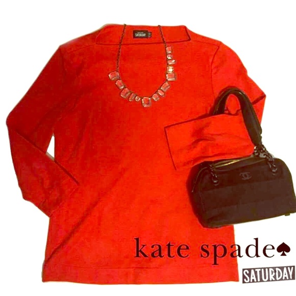 kate spade Sweaters - ♠️Kate Spade Saturday red boatneck top/sweater!