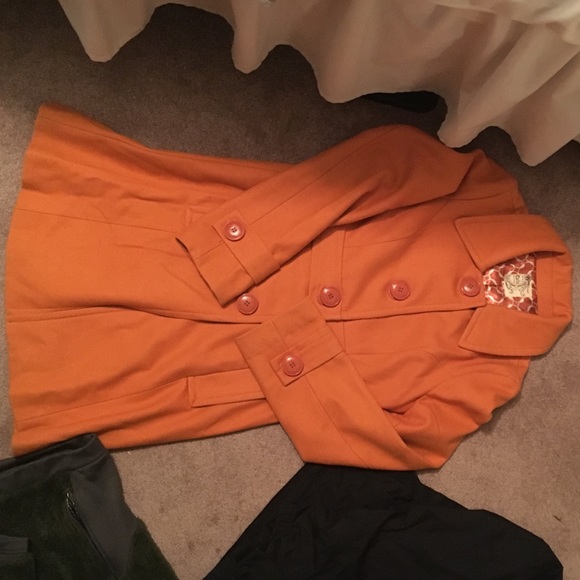 Orange pea coat