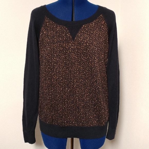 a.n.a copper and navy lightweight sweater