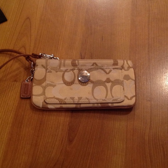 Coach tan wristlet