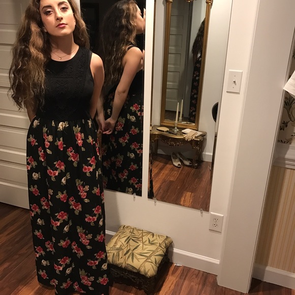 Embroidered Floral Maxi Dress