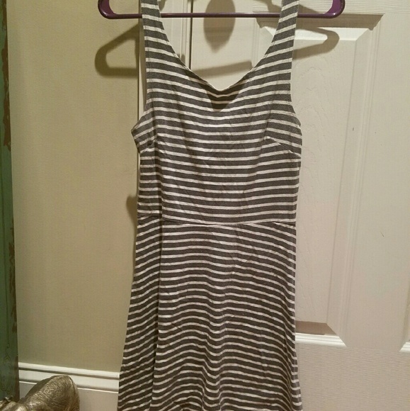 Gray striped dress