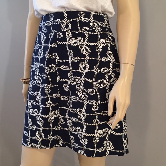 Talbots Nautical Inspired Rope Print Skirt