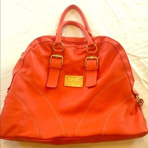 Guia's Orange Italian Leather Purse