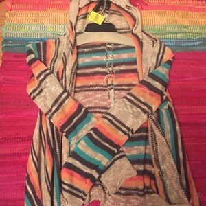 Brand new Tilly's cardigan/hooded sweater