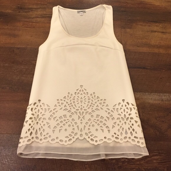 Express faux leather laser cut tank