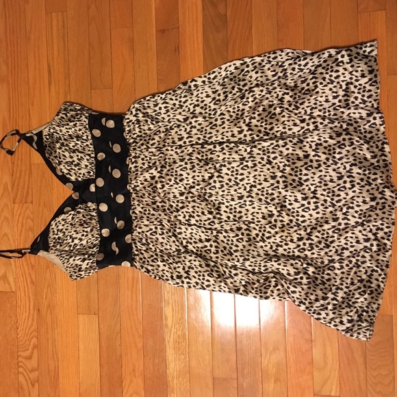 Polkadot cheetah print dress