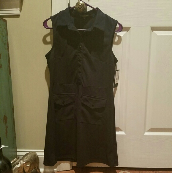 Black collared dress