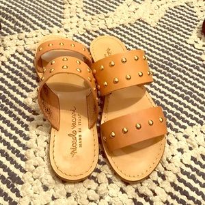 NWOT Gold Studded Sandals