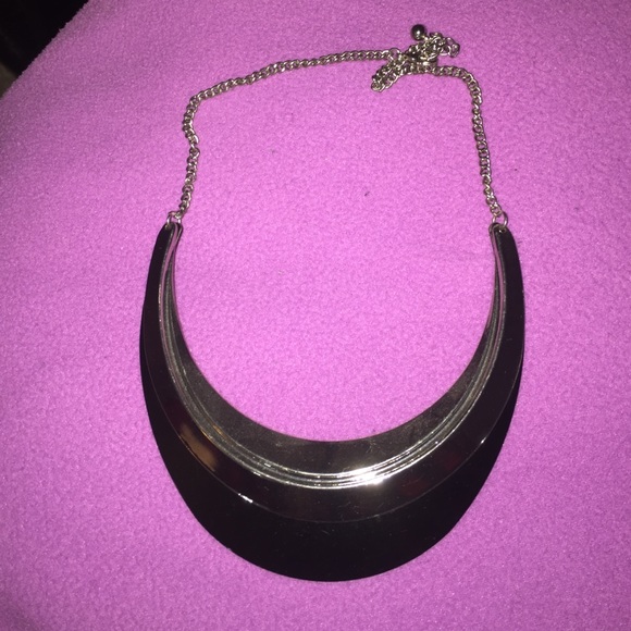 Black/silver statement necklace