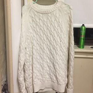 White knitted sweater