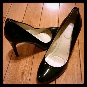 Calvin Klein black patent leather pumps