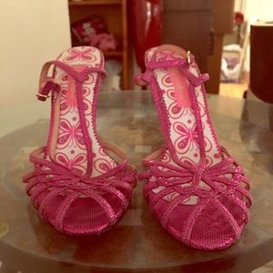 Hot pink scrappy heels